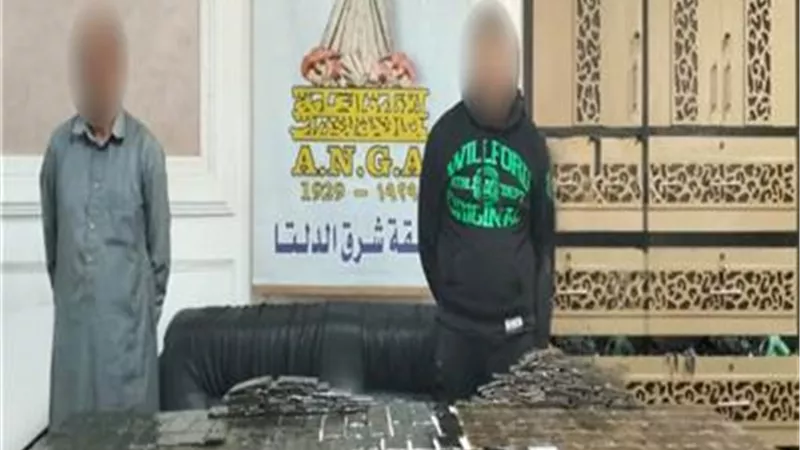 سقوط تاجري مخدرات بحوزتهما 250 طربة حشيش في الدقهلية