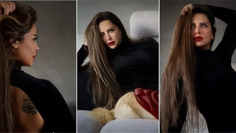 ريم مصطفى تتألق بالأسود في أحدث جلسة تصوير لها
