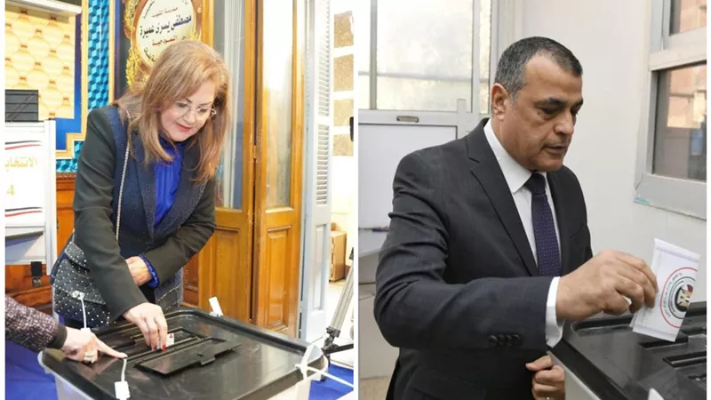 وزيرا التخطيط والإنتاج الحربي يدلون بأصواتهم في الانتخابات الرئاسية