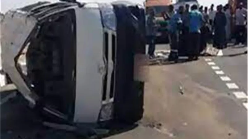 إصابة 6 أشخاص فى حادث انقلاب بالشرقية