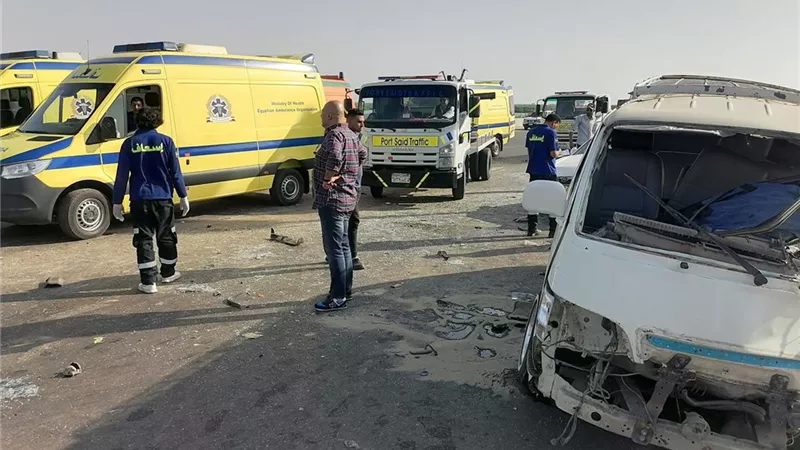 بالأسماء.. إصابة 7 أشخاص جراء حادث تصادم بطريق الرحمانية شبراخيت