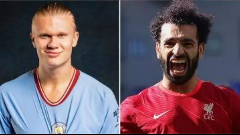 المنافسه تشتعل بين صلاح وهالاند على هداف الدوري الانجليزي 
