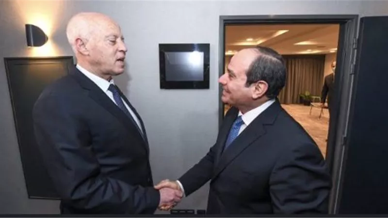 السيسي يستقبل نظيره التونسي في مقر إقامته بمدينة جدة