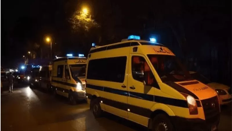 إصابة 12 شخصًا جراء انقلاب ميني باص أعلى الطريق الأوسطي