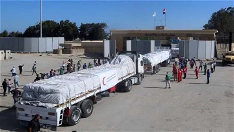 مراسل قناة القاهرة الإخبارية: قافلة المساعدات الإغاثية الخامسة تصل فلسطين