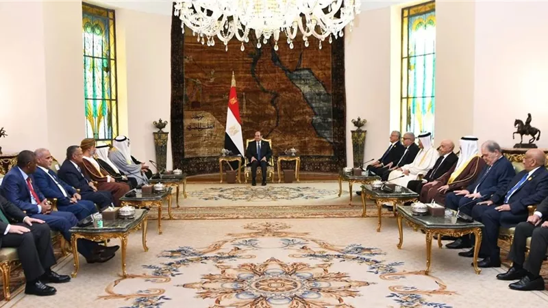 السيسي يبحث مع رؤساء البرلمانات العربية مستجدات الأوضاع بغزة