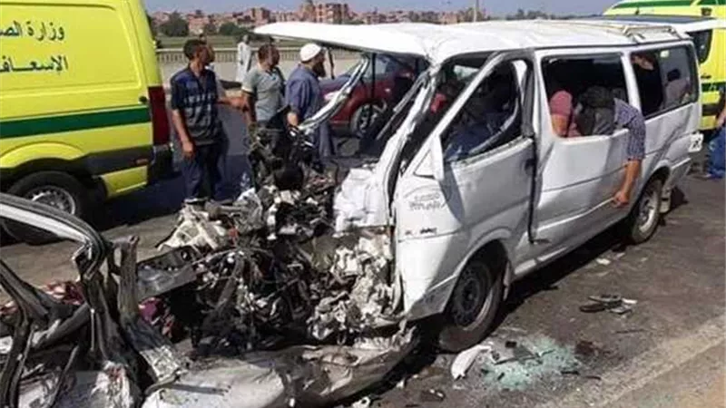 حادث تصادم مروع يصيب 5 أشخاص بـ القليوبية 