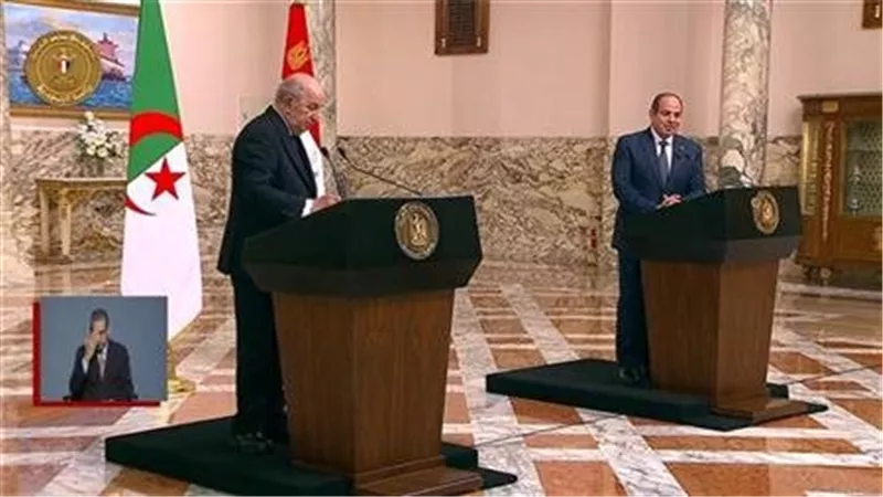 مؤتمر صحفي مشترك بين السيسي ونظيره الجزائري