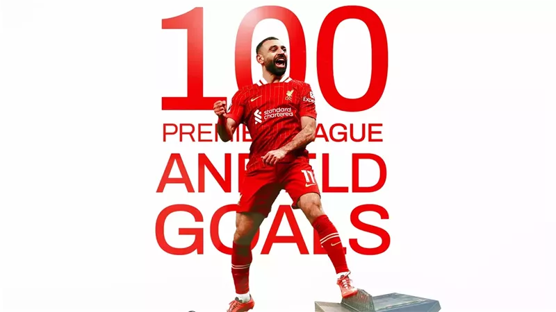 ليفربول يحتفى بالهدف الـ 100 لمحمد صلاح أمام إيبسويتش بالبريميرليج
