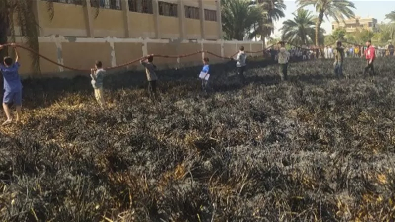 70 طن ثوم تشتعل في دقائق.. حريق ضخم يهز بني سويف