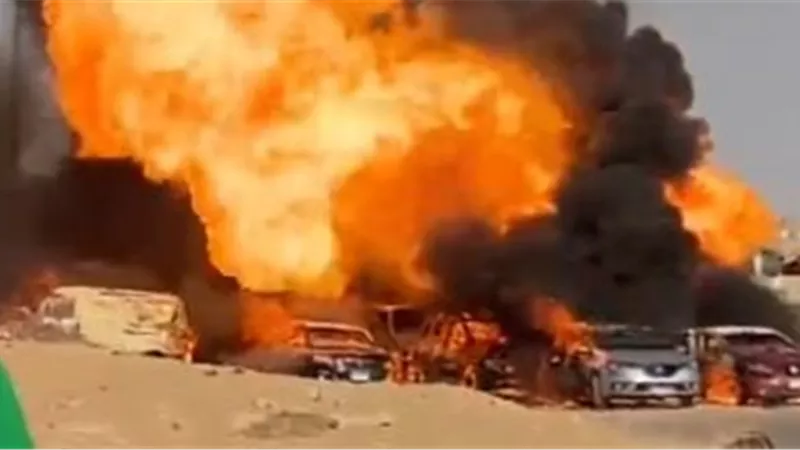 عشرات المصابين.. اندلاع حريق هائل جراء انفجار «خط غاز» بالواحات