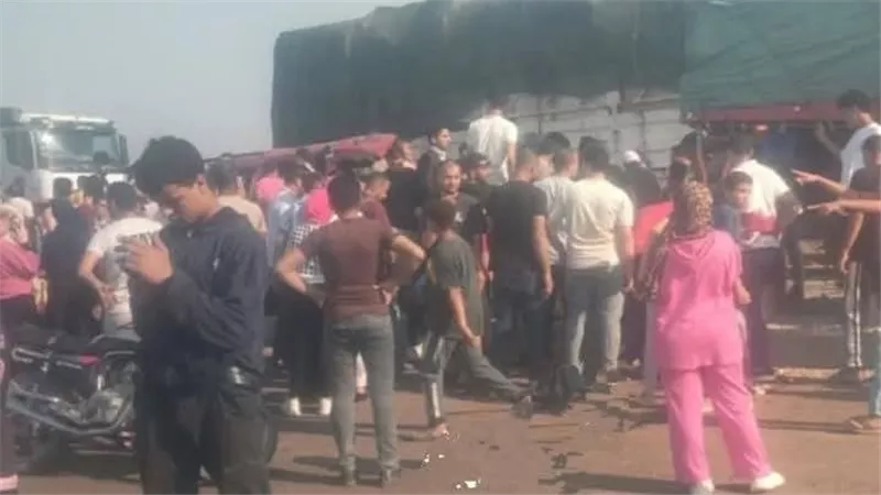تصادم مروع بين «تريلا» وميكروباص على الطريق الإقليمي بالشرقية.. وإصابة 9 أشخاص