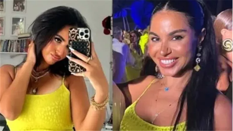 نسرين أمين وابنتها حديث السوشيال ميديا بعد صورة طريفة بفستان واحد