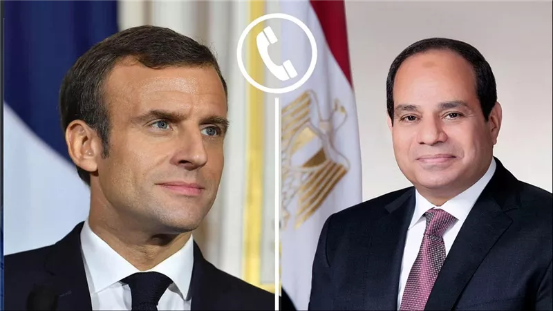 الرئيسان السيسي وماكرون يناقشان التحضيرات لمؤتمر حل الدولتين