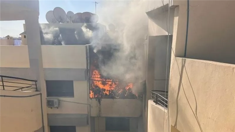 اندلاع حريق داخل أسانسير بطنطا وإصابة ستة مواطنين